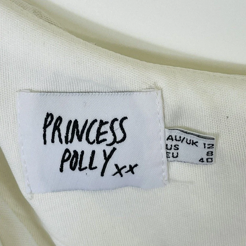 Princess Polly White One Shoulder Lined Mesh Bodycon Ruched Dress Womens Sz 8 US - Picture 5 of 6